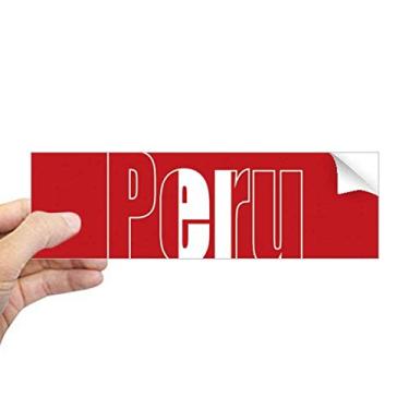 Imagem de DIYthinker Adesivo retangular de para-choque com nome da bandeira do Peru para notebook e janela