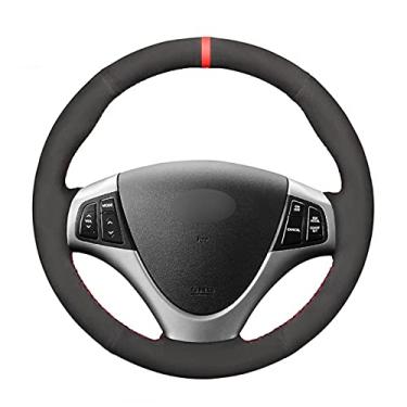 Imagem de Capa de volante de carro confortável e antiderrapante costurada à mão preta, apto para Hyundai i30 2009 2010 2011 Elantra Touring 2010 2011 2012
