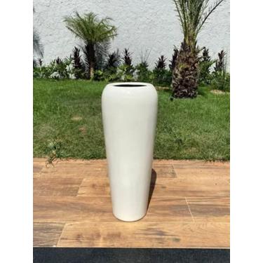 Imagem de MARLOT Decor Vaso Estilo Vietnamita Fibra Vidro Vitrificado Fino 66x29 Cm (Off White)