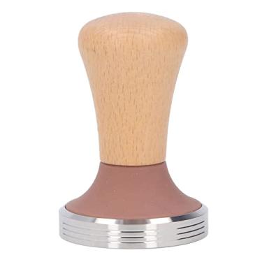 Imagem de Martelo de café, madeira antiferrugem, adulterador de café com base de aço inoxidável para loja (marrom, 51 mm / 2 pol.)