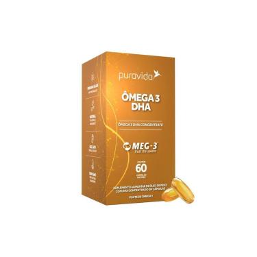 Imagem de Ômega 3 DHA (60 Cápsulas) Puravida-Unissex