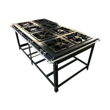 Imagem de Fogao 8 Bocas Duplo Centro 40X40 Baixa Pressao Luxo Mr Fogoes 800203