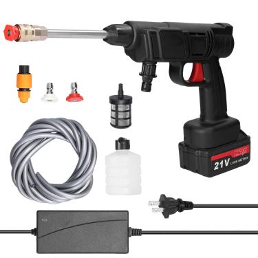 Imagem de yeacher Ferramenta doméstica para lavagem de carros sem fio de alta pressão Máquina portátil de limpeza de veículos Lavadora de automóveis com garrafa de espuma