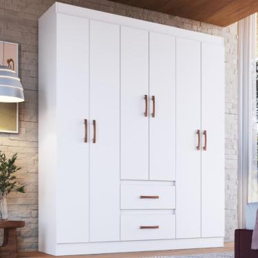 Imagem de Guarda Roupa Casal 6 Portas 2 Gavetas Texas Doripel - Branco