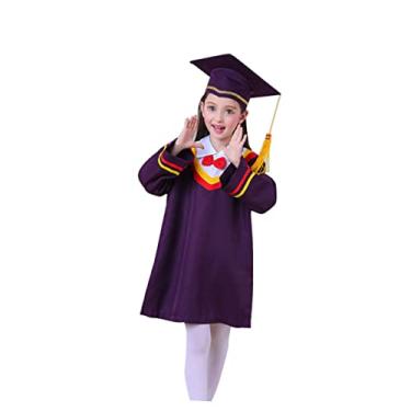 Imagem de Holibanna Conjuntos trajes de manto de formatura Roupa de formatura para fotografia vestido de formatura unissex bata infantil e boné doutorado e vestido uniformes de formatura escolar capa