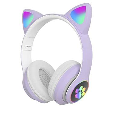 Imagem de Fone De Ouvido Headphone Gatinho Redução De Ruído Lilás