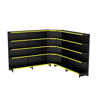 Imagem de Gondola Parede 170 Fit Ate 4 Metros 1 Canto Preto 25b Pe Ama