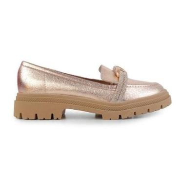 Imagem de Mocassim Feminino Moleca Strass Dourado - 57751-Feminino