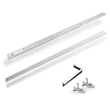Imagem de Conjunto de conectores de trilho guia P-45777 para corte longo de serra Makita, também compatível com Festool, adequado para DeWalt, encaixe em trilho guia integrado em T para corte seguro, 2 peças, prata
