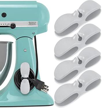 Imagem de SisBroo Organizador de cabos para eletrodomésticos, 4 peças organizador de cabos para enrolador de eletrodomésticos, suporte de cabo para eletrodomésticos, colar na panela de pressão, misturador, liquidificador, cafeteira, air fryer