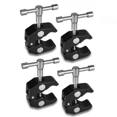 Imagem de KAGYOKU Super Clamp – Pacote com 4 grampos de caranguejo de rosca de 1/4 e 3/8 para câmera DSLR Rig Monitor LED Microfones Fotografia