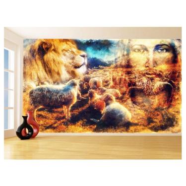 Imagem de Papel De Parede 3D Religioso Jesus Rebanho Ovelha 3,5M Rl84