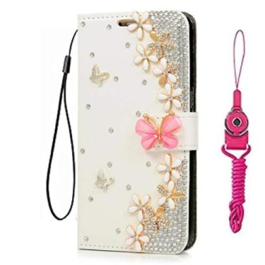 Imagem de Capa protetora para Motorola Moto Edge 50 Fusion, carteira de couro brilhante feita à mão, alça de pescoço, suporte, fecho magnético, para Motorola Edge 50 Fusion (tamanho 31)