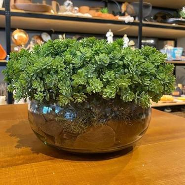 Imagem de Arranjo Centro de Mesa Vaso Incolor com Verdinho Completo