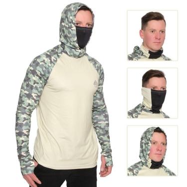 Imagem de Camiseta de Pesca 6 em 1 Com Luva Touca e Tubeneck Camuflada-Masculino