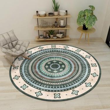 Imagem de Decoração da sala de estar tapete redondo tapetes de grande área para o quarto casa cadeira de balanço tapete lavável lounge, r, 120x120cm