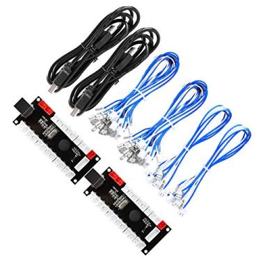 Imagem de Guwarry 2-Player Zero Delay USB Encoder PC to HAPP Joysticks/HAPP Arcade Buttons for PC, MAME, Raspberry Pi, Arcade1Up - Three 5V Power Output for led Joysticks/LED Daisy Chain/LED Arcade Buttons