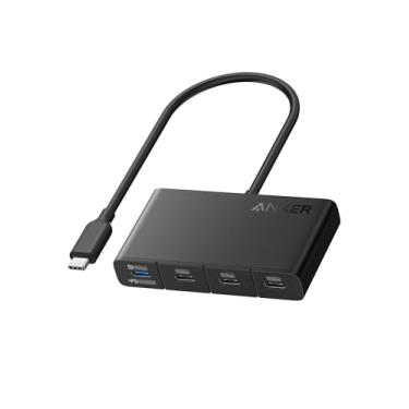 Imagem de Anker Hub USBC, adaptador USBC para USBC de 4 portas, divisor USB C multiportas, hub de exibição USB 3.2 com PD máximo de 100 W e transferência rápida de dados máxima de 10 Gbps para MacBook Pro, iPad