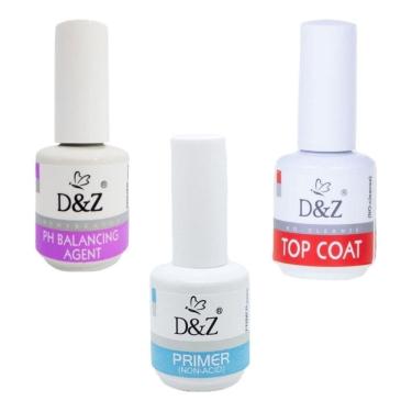 Imagem de Kit Alongamento Unhas Gel D&Z Top Coat Primer Ph Dz