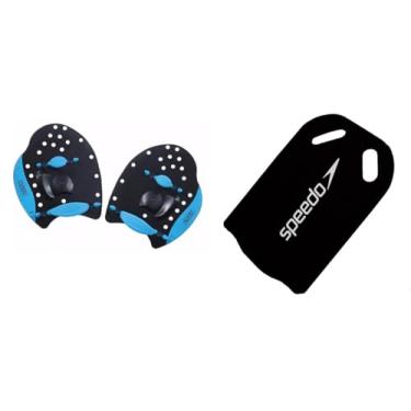 Imagem de Kit Natação Speedo Palmar Power Paddles + Prancha Swim (preto, Palmar P)