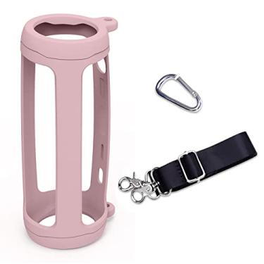Imagem de LTGEM Capa protetora de silicone para alto-falante Bluetooth portátil JBL Flip 6 com mosquetão extra e alça - rosa (apenas capa)