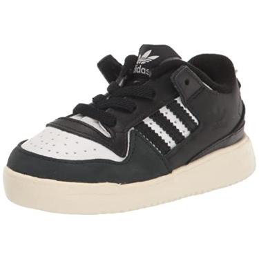 Imagem de adidas Tênis infantil unissex Forum Low Elastic Lace, preto/branco/branco creme, 6 Infant