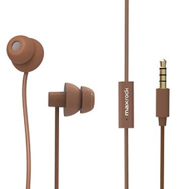 Imagem de Fones de ouvido Max Rock, fones de ouvido intra-auriculares à prova de som, fones de ouvido macios com cancelamento de ruído de microfone, fones de ouvido para dormir lateral, insônia, ronco, viagens aéreas, para ouvir a hora de dormir, (café)