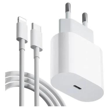 Imagem de Carregador Cabo + Fonte USB-C 20W Compatível iPhone X XR 11 12 13 Pro 