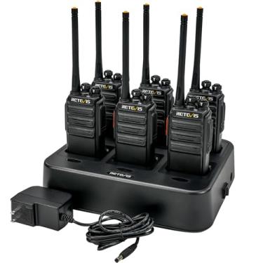 Imagem de Retevis H-777S Walkie Talkies de longo alcance, rádios bidirecionais FRS portáteis resistentes, mãos livres, chamadas seguras, rádios comerciais robustos de 2 vias com carregador de grupo, para