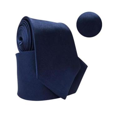 Imagem de Gravata Social Azul Marinho Lisa Premium Para Casamento - Rpires