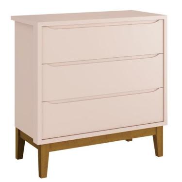 Imagem de Cômoda Gaveteiro Classic New Rosa Fosco com Madeira - Reller