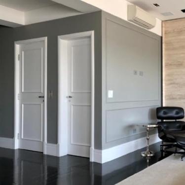 Imagem de Kit com 5 Barras Rodapé de Poliestireno com Friso Mf20 18mm X 244cm X 20cm 12m Branco