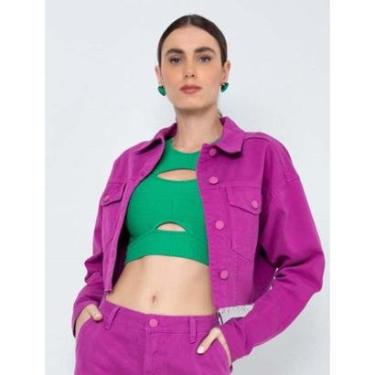 Imagem de JAQUETA JEANS TRUCKER CROPPED MANGA LONGA-Feminino