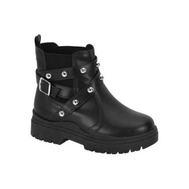 Imagem de Bota Molekinha Infantil Coturno Tratorado Stras Leve 2179202, 31, Pret