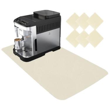 Imagem de Kit Tapete De Mesa 70x30cm Organizar Cantinho Do Café + 6 Porta Apoio 