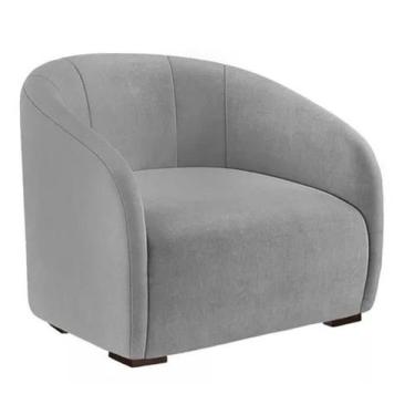 Imagem de Poltrona Decorativa Julia Suede Cinza - LM DECOR