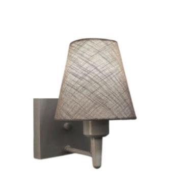 Imagem de Arandela Quadrada Md-2034 Cinza Cúpula em Tecido Cone Rustico Cinza - 