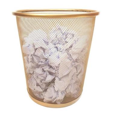 Imagem de Lixeira Aramada Escritório Dourado 10L - Markys Store