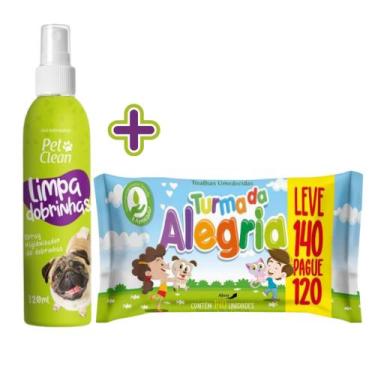 Imagem de Kit Pet Limpo com 1 Lenço Umedecido Turma da Alegria + 1 Limpa Dobrinh