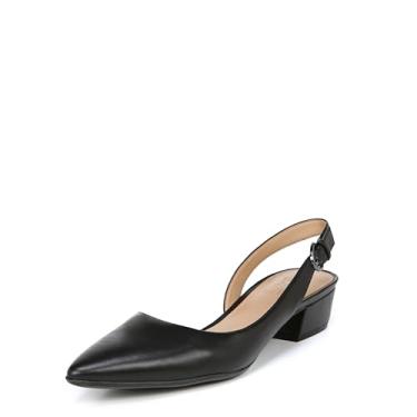 Imagem de Naturalizer Sapato feminino Banks Slingback bico fino salto baixo, Couro preto, 7 Wide