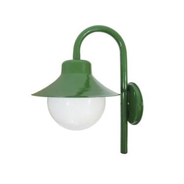 Imagem de Arandela Colonial São Paulo Antigo 228 Globo de Vidro Leitoso Verde - 