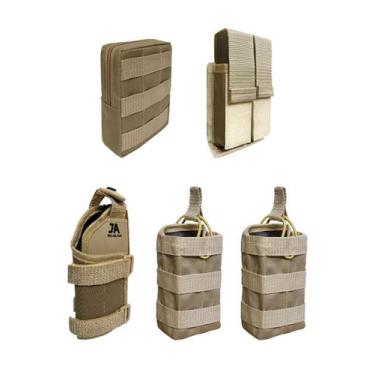 Imagem de Kit Modular 5 Acessórios Colete Modular - J.A Rio Militar, Tan