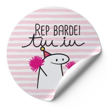 Imagem de 120 Etiquetas Auto Colante Adesivos Redondos Meme Flork Bento Aniversá