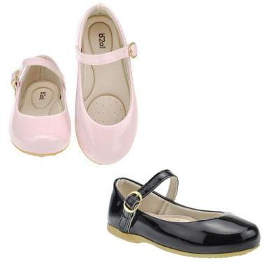 Imagem de Kit 2 pares sapatilha infantil menina b2a kids 9001 preto rosa, 27