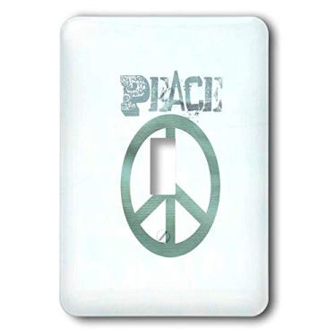 Imagem de 3dRose Interruptor de símbolo de paz turquesa lsp_29357_1 com símbolo de paz, multicolorido