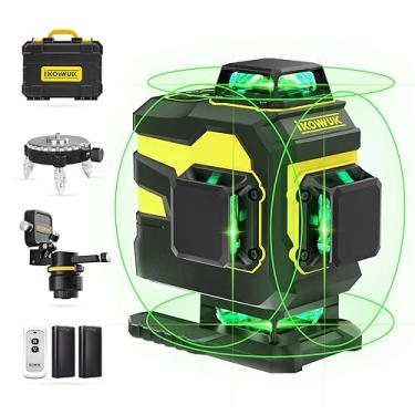 Imagem de IKOVWUK Laser nível 4 x 360° 4D verde nivel laser, 16 linhas cruzadas para construção e pendurar imagens com controle remoto, suporte multifuncional, caixa de transporte de atualização e 2 x baterias de 4000 mAh