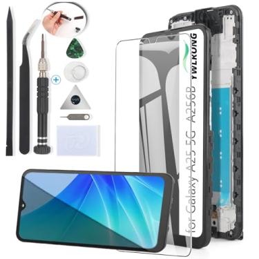 Imagem de YWLRONG Substituição de tela para Samsung Galaxy A25 5G para Samsung A25 A256U Display LCD Touch Screen Digitalizador Substituição com ferramentas (com moldura))
