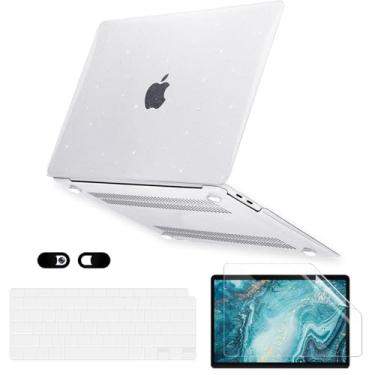 Imagem de Capa para MacBook Pro de 14 polegadas M4 M3 M2 M1 A3112 A3185 A3401 A2918 A2992 A2779 A2442 versão 2024-2021, capa rígida de plástico 5 em 1, capa de teclado, protetor de tela e web. Capa de câmera,
