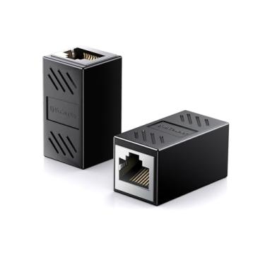 Imagem de Acoplador Ethernet, pacote com 2 extensores Ethernet de alta velocidade de 1000 Mbps para cabo Cat7 Cat6 Cat5e Cat5, Plug and Play, conector Ethernet fêmea para fêmea, acoplador em linha