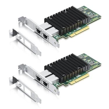 Imagem de Placa de rede de porta dupla RJ45 de 10 GB com controlador X540, adaptador LAN Ethernet PCIe para servidores Windows/Linux/ESX, compare com Intel X540-T2, pacote com 2